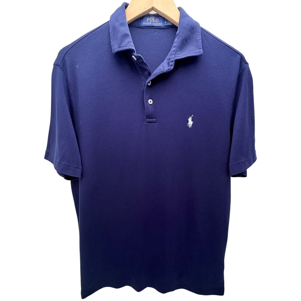 Polo Ralph Lauren Navy Blue Embroidered pony logo Polo Cotton Men's Medium